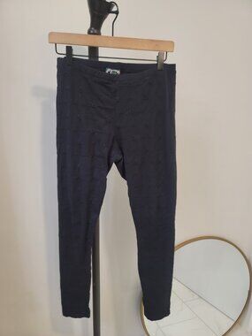 Johnny Was Ayla Black Eyelet Lace Legging Pants Size S Black